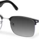 BUDAOLIU Smart Glasses, Blue Light Blocking Bluetooth Glasses with Open Ear Speaker, Photochromic Sunglasses Lens, Voice Assistant Compatible for Android iPhone