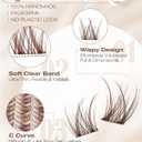 Brown Lash Clusters Kit 8-12MM Natural Cluster Eyelash Extensions Kit Wispy Cluster Lashes Dark Brown Individual Lashes C Curve Eyelash Clusters Short 144Pcs Pestaas Postizas Marrn