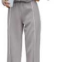 BTFBM Women's Two Piece Tracksuit Spring 2026 Long Sleeve Zip Up Sweatshirt Long Pants Outfits Jogger Sweatsuit Sets (X-Large, Grey)