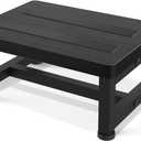 Step Stools for Adults Kids with Non-Slip Rubber Feet, Heavy Duty Wide Wooden Stepping 500-LBS Capacity Bedroom Kitchen Bathroom, Sturdy Bed Steps High Beds, Easy Assembly, Black