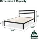 ZINUS Mia Metal Platform Bed Frame with Headboard, Wood Slat Support, No Box Spring Needed, Easy Assembly, Queen