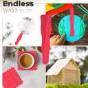 Manaloom Pack of 500 Curved Craft Sticks - 8" Birchwood Popsicle Sticks for Crafts, Jumbo Craft Sticks for Fan Handles, Wedding Programs, DIY Crafting Supplies, (Red)