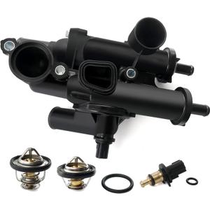 Engine Coolant Thermostat Housing Assembly with Sensor Compatible with Dodge Avenger 08-14, Journey 09-20, Chrysler 200 11-14, Jeep Compass Patriot 07-17, Caliber 07-12, 2.0L 2.4L Replace 68003582AB