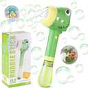 Bubble Machine Wand for Kids Toddlers Age 1 2 3 4 5 6 7 8 Years Old Birthday Party Easter Day Gifts with Music&Light Automatic Cute Baby Outdoor Outside Toy Game for Little Girl Boy Include Solution (Green)