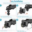 Trailer Lock Fits 2 Inch Ball Couplers, NenNicht 2025 Upgrade Anti Theft Heavy-Duty Steel Trailer Coupler Locks with Secures Safety Chains, Camper Accessories for Travel Trailers Boats Trucks Rvs