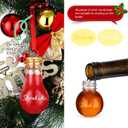 Jinei 24 Pieces Christmas Tree Fillable Hanging Ball Ornaments 50 ml Clear Plastic Fillable Light Bulb Ornament with Ribbon and Sticker for Home Christmas Holiday Party Decor