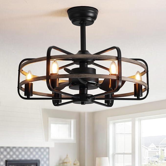 7PM Modern Gold Glass Chandelier, Antique Crystal Chandeliers 3-Layer 6 Light Round Pendant Chandelier for Dining Room Kitchen Island Living Room Bedroom 59" Height Adjustable, 20inch