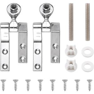 INCREWAY Toilet Seat Hinges, Universal Toilet Seat Sturdy Hinge Replacement Parts Hinge Mountings with Bolts and Nuts Sturdy Toilet Seat Fittings