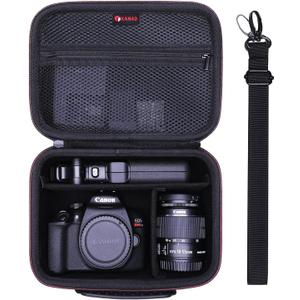 XANAD Camera Case Compatible with Canon EOS Rebel T7/R100/R50/R6 MarkII/R50 V/R8/R10/R6 MarkIII/R5 Mark II/RP/R7/5D MarkIV/R5 Canon Sony Panasonic Nikon DSLR Mirrorless Camera,Lens,Tripod,Black
