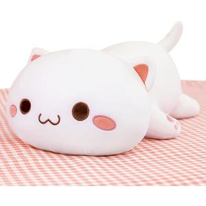 Onsoyours Cute Kitten Plush Toy 25.5" Stuffed Animal Pet Kitty Soft Anime Cat Large Plush Pillow for Kids (White A, 25.5")