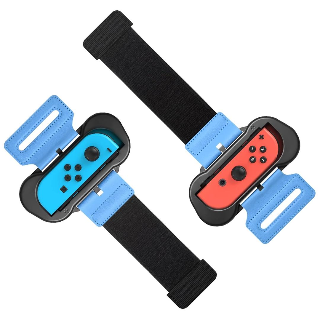 MENEEA Wrist Strap Compatible with Just Dance 2026 2025 2024 2023/for Zumba Burn It Up,Adjustable Wrist Bands for Nintendo Switch & OLED Model for Joy-Cons,Two Size for Adults & Children,2 Pack (Black)