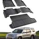 Car Floor Mats for Toyota 4Runner: 2003-2009 (4th Gen) Cargo Trunk Liner, All Weather Accessories Rubber Carpet Custom Fit for Toyota 4 Runner 2003 2004 2005 2006 2007 2008 2009 SUV (Only 5 Seat Model