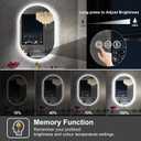 S'bagno 24x40 Oval LED Bathroom Mirror with Lights, Anti-Fog, Bluetooth Speaker, 3 Colors Temperature & Dimmable, Lighted Mirrors for Bathroom Wall with Memory Function, Waterproof, Shatter-Proof