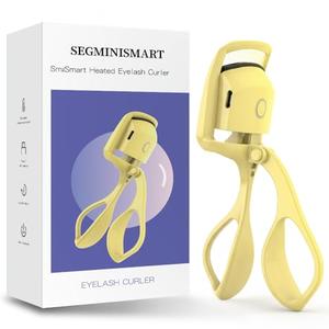 Heated Eyelash Curler, Fast 5s Heat up, 24 Hours Long Lasting, Rechargeable Electric Lash Curler, Temperature Control, Safe Anti-Burn Eye Lash Curler, Quick Natural Curling Lashes (Yellow)