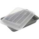 GoodCook Everyday Nonstick Steel Oblong Pan with Lid, 9" x 13", Gray