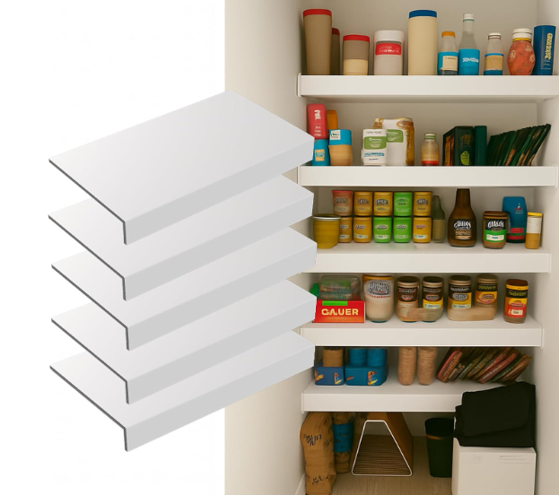 5 Pack 30x16in Wire Shelf Cover for Pantry, Closet, Kitchen Waterproof PVC  Wire Rack Covers for Shelves, Multiple No-Tool Installation (30x16x2in), White
