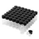 10ml Clear Glass Vials with Screw Caps and Plastic Stoppers, Small Liquid Sample Vial, Leak-Proof Vial, 50PCS