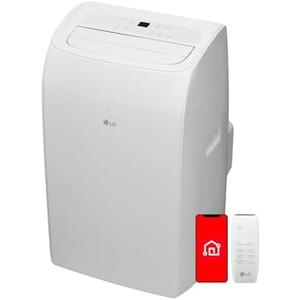 LG 10,200 BTU (DOE) / 14,000 BTU (ASHRAE) Smart Portable Air Conditioner, Cools 450 Sq.Ft. (18' x 25' room size),Smartphone & Voice Control works with LG ThinQ, Amazon Alexa and Hey Google, 115V