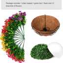 HyeFlora Artificial Faux Hanging Plants Flowers Basket for Summer Outdoor Outside Decoration, Fake Silk UV Sun Resistant Look Real Colorful Daisy Eucalyptus for Porch Home Patio Balcony Yard