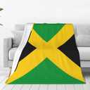 Cute Jamaica Flag Blankets Soft Comfy Flannel Blanket Throws 50"x 40" for Bed, Couch,Sofa,Office, Camping