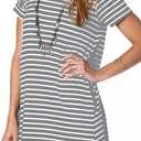 Alaster Women’s Casual Summer T Shirt Dress Loose Short Sleeve Tunic Dress with Pocket for Women (Gray, S)