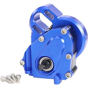 Aluminium 21% Overdriven Billet Transmission Gearbox for 1/24 RC Crawler Axial SCX24 Deadbolt C10 JLU Gladiator Bronco Upgrades (Blue)