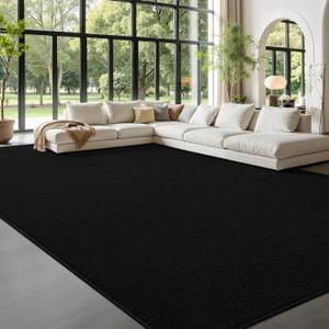 Large Area Rugs for Living Room Bedroom, 5 x 8 Ft Non-Slip Modern Area Rug, Soft Thickened Memory Foam Rug, Comfy Minimalist Indoor Carpet for Boys Girls Room Nursery Dorm Home Decor, Black