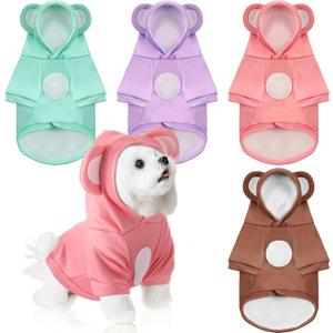4 Pcs Winter Dog Hoodie Sweatshirts Warm Small Dog Clothes Cute Puppy Hoodie Washable Funny Cat Coat Costume for Doggy Small Medium Dogs Cats Pet Chihuahua Kitten(S)