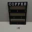 Solid Wood Coffee Mug Holder Wall Mounted, Rustic Cup Rack with 8 Hooks Large Space for Big Cups for Kitchen, Home, Coffee Bar Station (Black)