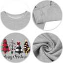 ASTANFY Merry Christmas Sweatshirt for Women Drop Shoulder Long Sleeve Christmas Tree Pullover Lightweight Shirt (M)