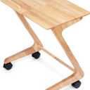 TV Tray Table, TV Dining Table with Casters for Small Spaces, Solid Wood End Table, Sofa Couch Side Table Removable Snack Tray for Coffee Bed Sofa Eating Writing Reading Living Room Bedroom (Natural)