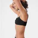 florence by mills Women's Cozy Crush Sweet Pointelle Bralette (Black, XXL)