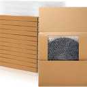 Janlaugh 10 Sets Vinyl Record Mailers 12.6 x 12.6 x 1" Shipping Boxes Easy Fold Album Corrugated Cardboard Box with Fragile Stickers and Bubble Bags for Packing Shipping Moving Storage (Kraft Color)