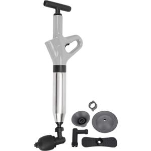 Toilet Plunger, Drain Clog Remover Tool High Pressure Air Drain with Visual Barometer, Drain Gun for Toilets, Sink, Clogged Pipe, Bathroom, Kitchen (Grey) (Gray)