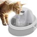 Aqua Flow Premium Pet Water Fountain - Automatic Dispenser Drinking Bowl for Cats and Dogs - Anti-Hair Drainage System - Replaceable Filters - Ideal for Multiple Pets - 52 up to 120 fl oz - Gray