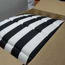 Only choice Chaise Lounge Cushion Outdoor Set of 2, 73" Lx24 W Quilted Patio Chair Cushion with Headrest, Waterproof & Fade-Resistant for Poolside, DeckPool Lounge Chairs (Black/White Striped)
