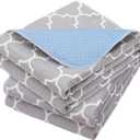 OUTCREATOR Washable Bed Pads 34" x 56" (Pack of 2), Incontinence Mattress Protector, Anti-Slip Waterproof Underpads for Adults Kids Elderly Pets, Absorbency & Reusable Bedwetting Pads (Gray)