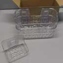 Plastic Wall Mount Organizer Rack Shelf Container Bin Storage Box Holder Basket Hanging Walls/Doors Free Punch for Kitchen, Bathroom, Cabinet, Toilet，Office, Bedroom, Craft Room - Clear (Large hole) 3 Pieces