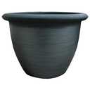 The HC Companies Sevilla Flower Planters - Durable Outdoor & Indoor Planter - Round Lightweight Self Watering Plant Pots for Herbs & More (12" Painted Black, Pack of 1)