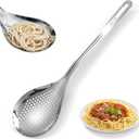 Kifmurase Skimmer Slotted Spoon, 304 Stainless Steel Spider Strainer Ladle Spoon, Pasta Strainer Spoon Colander for Kitchen Cooking Frying Skim Grease Gravy and Foam