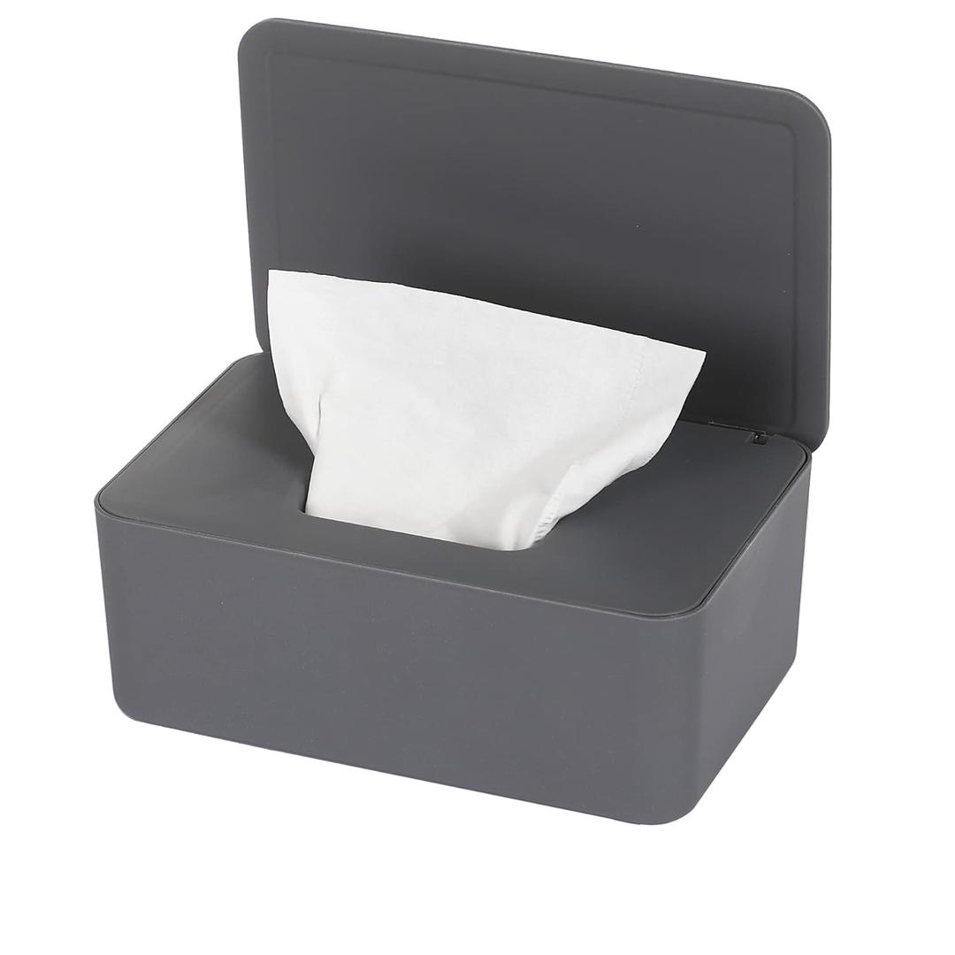 NOVWANG Wipes Dispenser, Baby Wipe Holder, Keeps Wipes Fresh, Refillable Wipe Container Baby Wipes Case for Bathroom Wipes Pouch Case (Deep Grey) (7.6x5.2x2.7in)