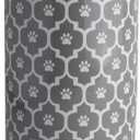 Bone Dry Lattice Collection Pet Bowl & Canister, Treat Canister, 4x6.5", Gray