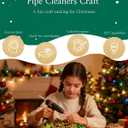 Farbeniok Christmas Pearl Ring Pipe Cleaner Craft Kit, DIY Wreath Ornament Supplies Set with Beads, Bow for Tree Decor, Interior Decoration, School Bags, Children's Festival (Big Green)