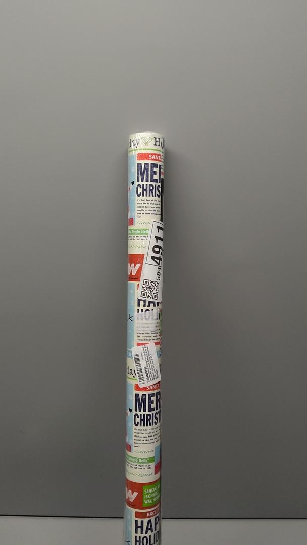 BIOBROWN Vintage Christmas Wrapping Paper Jumbo Roll with Trim Ribbon 30 Inch X 40 Feet (100 sq. ft. ttl.) Holiday News Papers Design Perfect for Christmas, Party, Xmas, Holiday Gift Wrap