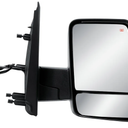 Passenger Right Side Door Mirror Power and Heated Glass Chrome Back Cover Manual Folding for Nissan NV1500 NV2500 NV3500 from 2012 to 2021