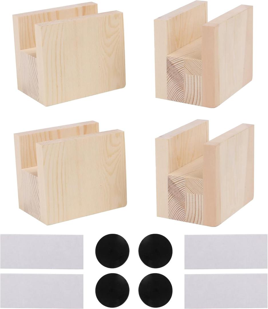 4pcs Non-Square Heavy Duty Solid Wood Furniture Legs Furniture Risers Add 1.89 Inch Height to Sofa Desks Tables Chairs Creat Underbed Storage