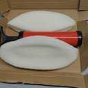 Hiboom 8.5 Inches Glow in The Dark Kickballs Dodgeballs Light up Playground Ball Bouncy Balls with Pump for Kids Adults Playground School Backyard Game 2 Pieces