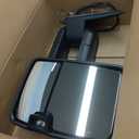 Towing Mirrors, Fit 2003 2004 2005 2006 Chevy Silverado GMC Sierra 1500 2500HD 3500(2007 Classic only) Power Adjusted Heated Glass Extended Tow Mirror Side Mirror w/LED Turn Signal Black
