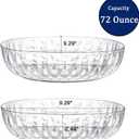 Fasmov 2 Pack Plastic Serving Bowls, Square Serving Bowls, 72 Ounce Large Elegant Diamond Pattern Plastic Bowls for Salad, Party Snack, Popcorn, Chip, Buffet, Candy, Fruit, Clear