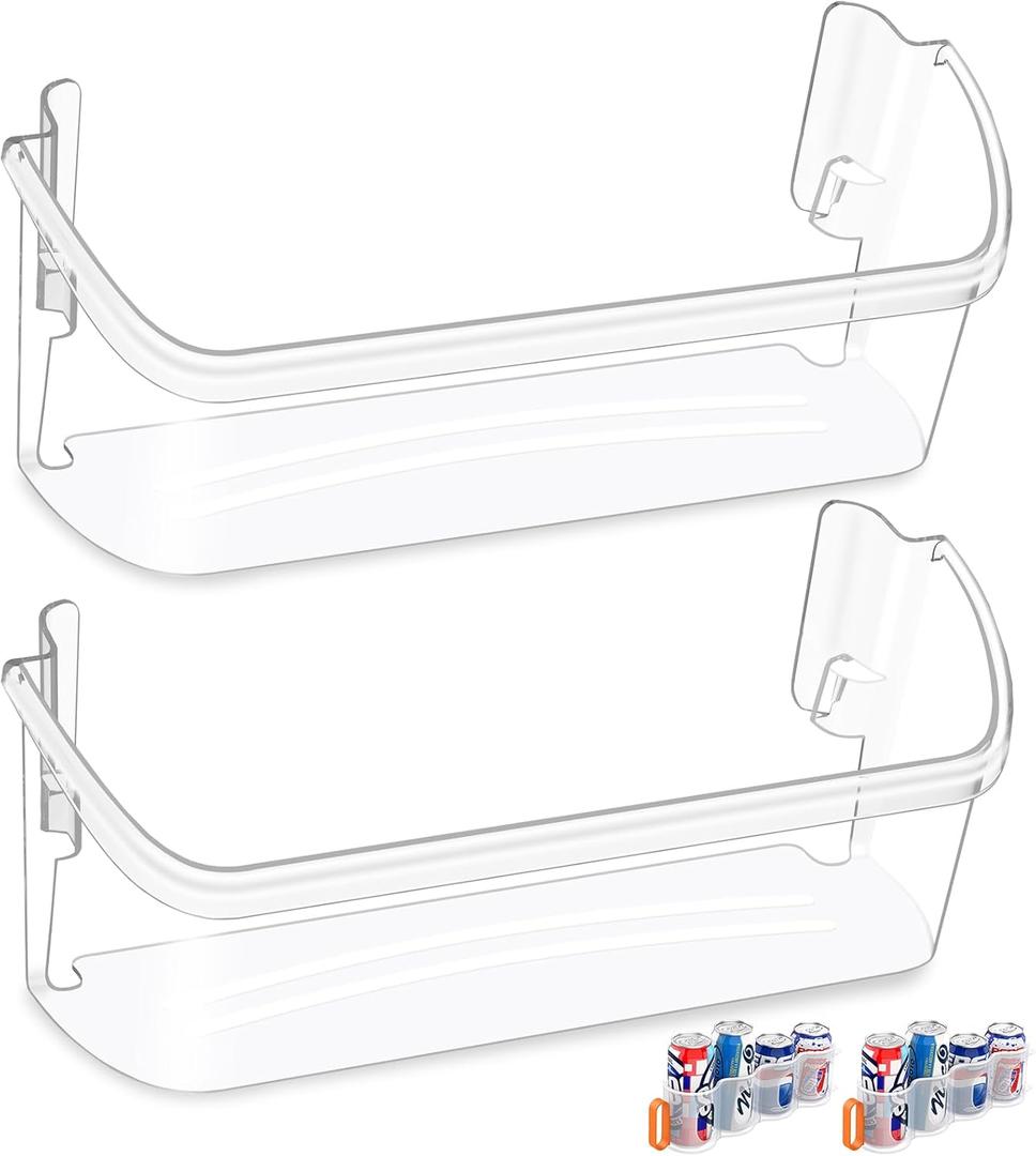 [2 PACK] UPGRADED 242126602 Refrigerator Door Bin Shelf Replacement For Frigidaire Door Shelf Replacement -LFSS2612TF0 LFSS2612TF4 Frigidaire Door Bin Bottom Shelf Parts AP6278233 PS12364199 Shelves